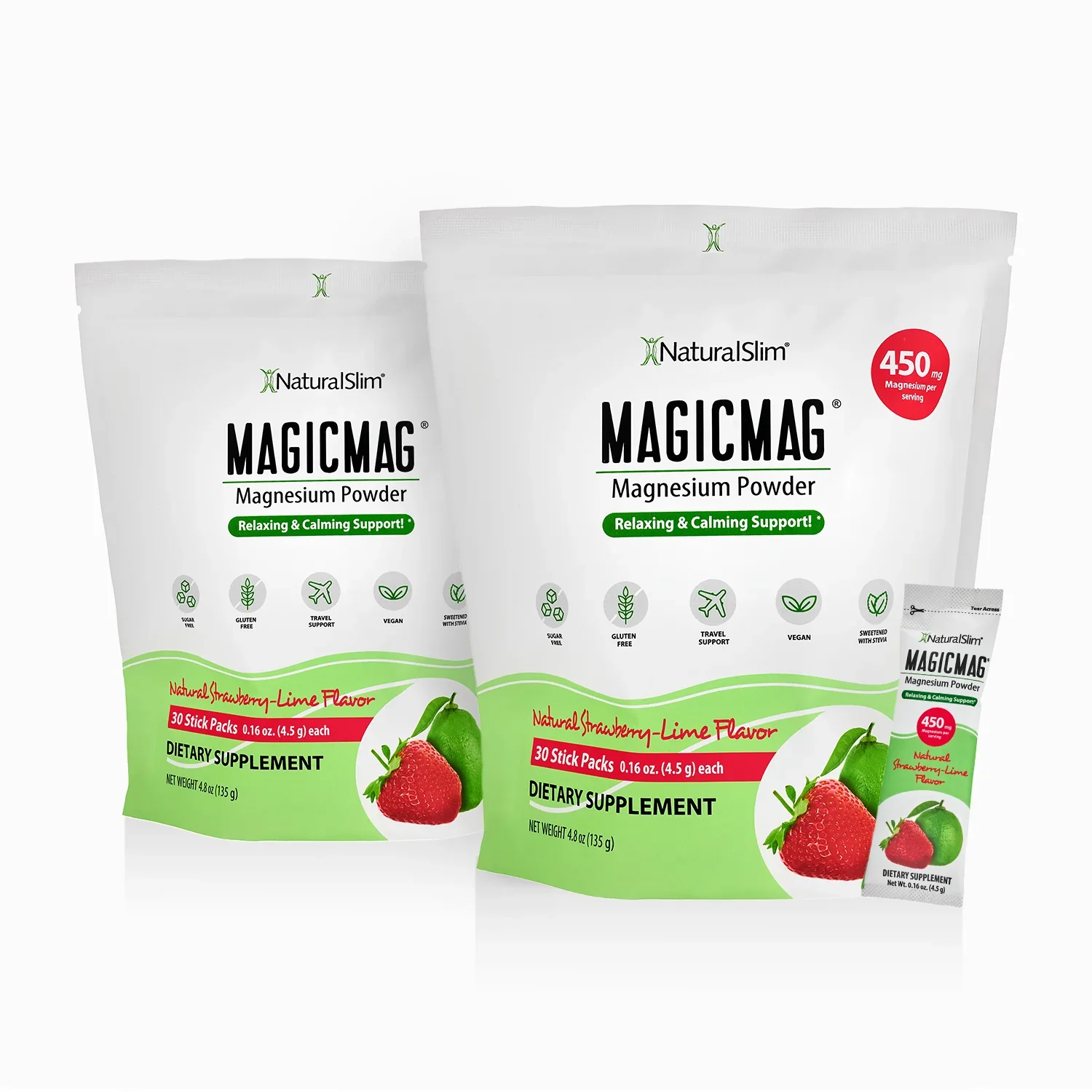 MAGICMAG® Stick Packs | Travel | Strawberry-Lime | Magnesium Citrate Supplement - Image 3