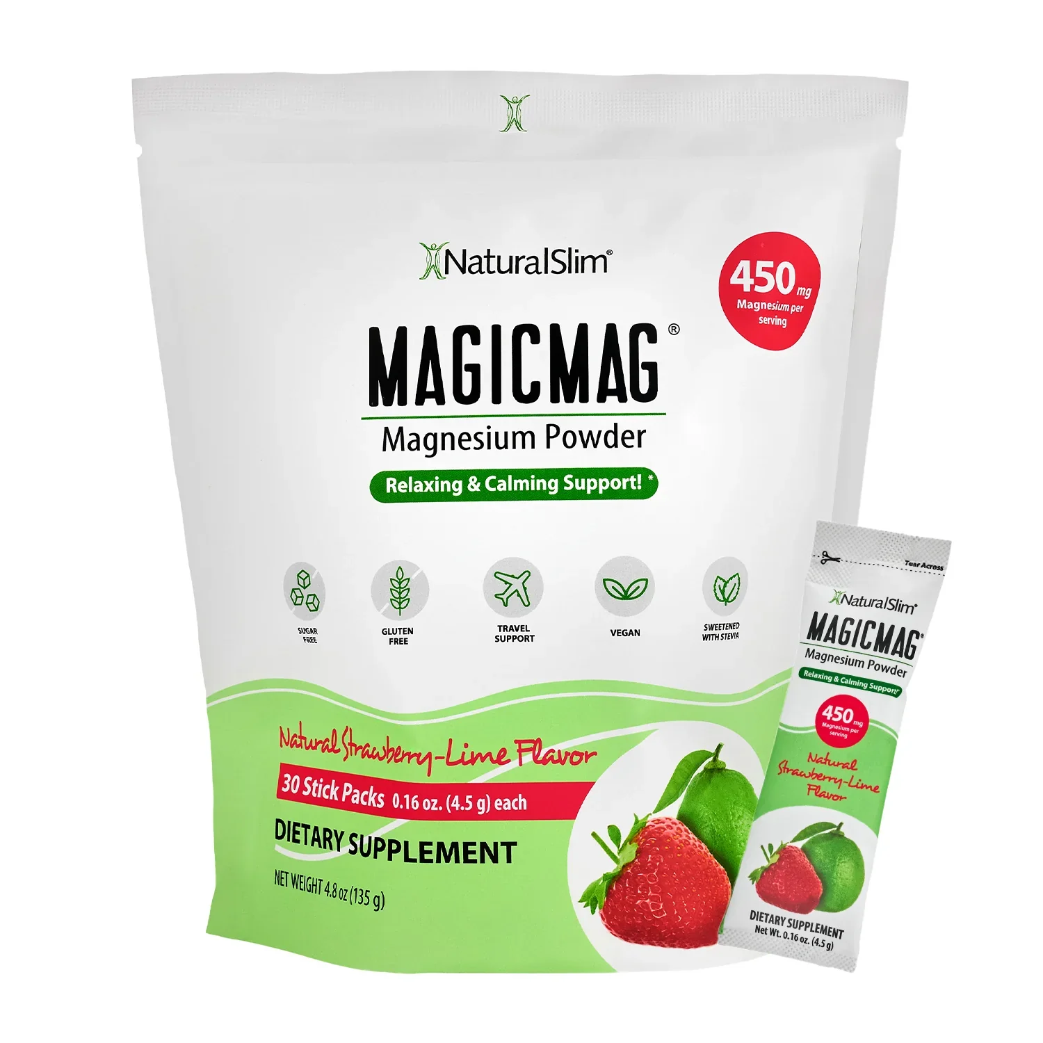 MAGICMAG® Stick Packs | Travel | Strawberry-Lime | Magnesium Citrate Supplement - Image 5