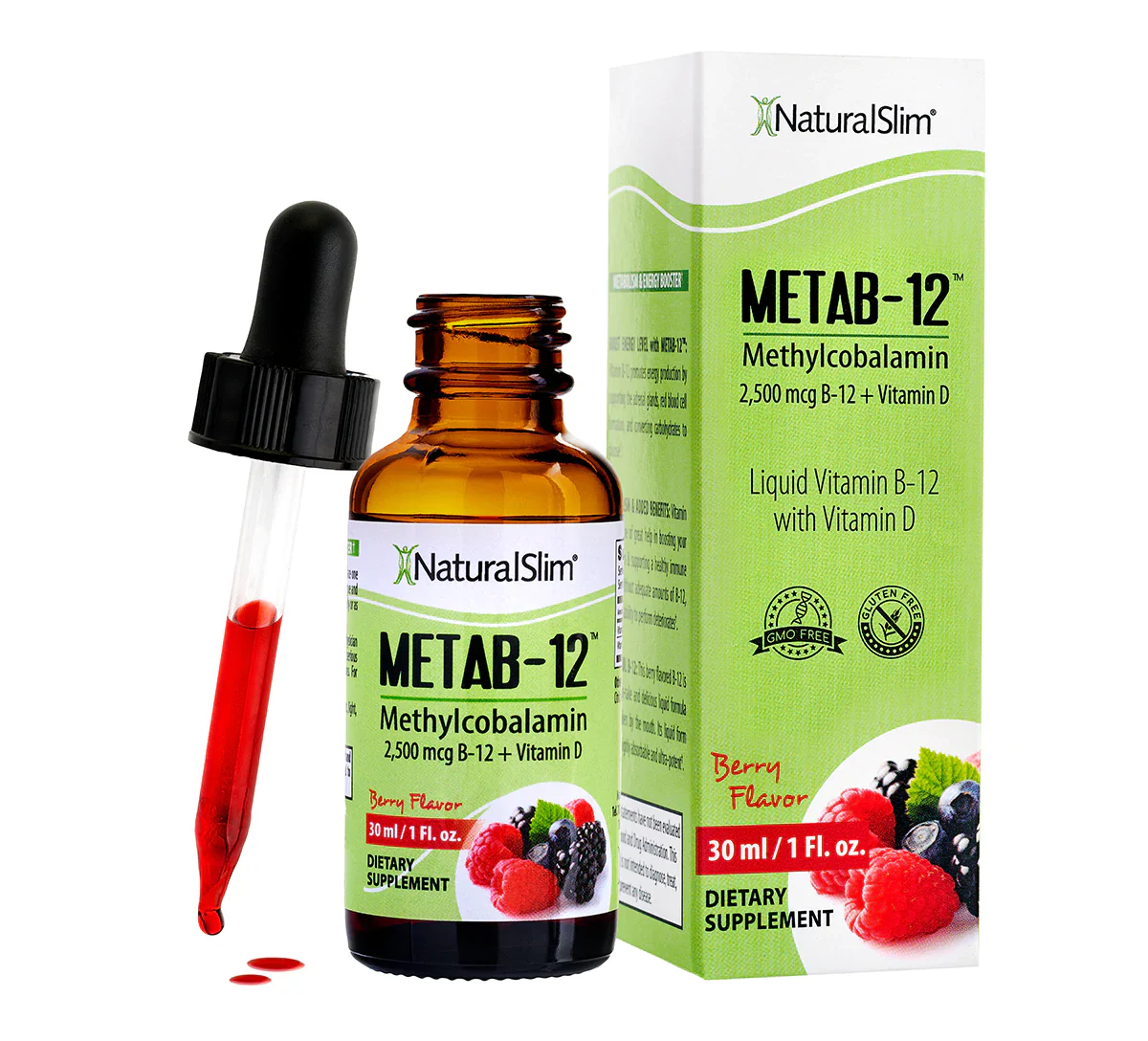 Metab-12 | Berry Liquid Vitamin B-12 (methylcobalamin) + Vitamin D - Image 4