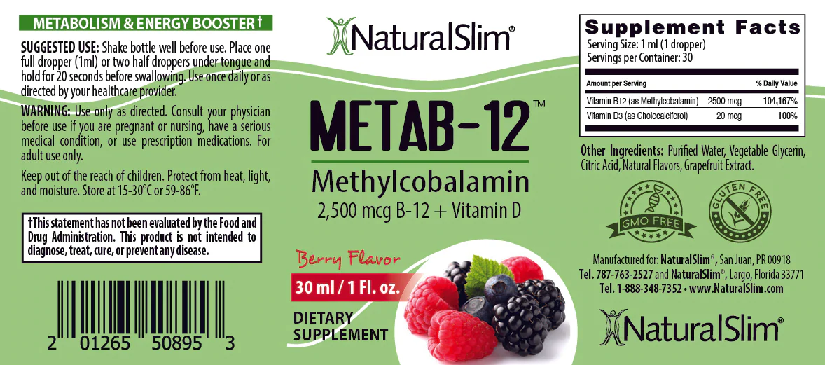 Metab-12 | Berry Liquid Vitamin B-12 (methylcobalamin) + Vitamin D - Image 8